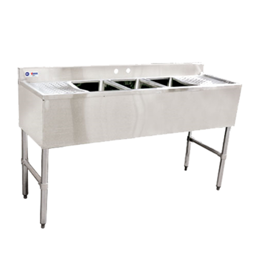 Omcan USA 25274 3-Compartment Underbar Sink with Drainboards