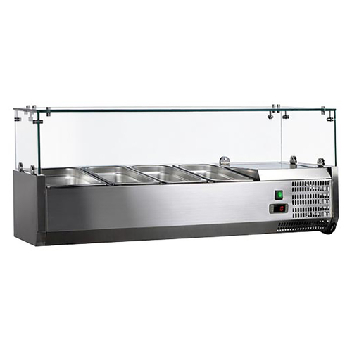 Omcan USA 46679 47-Inch Countertop Refrigerated Topping Rail