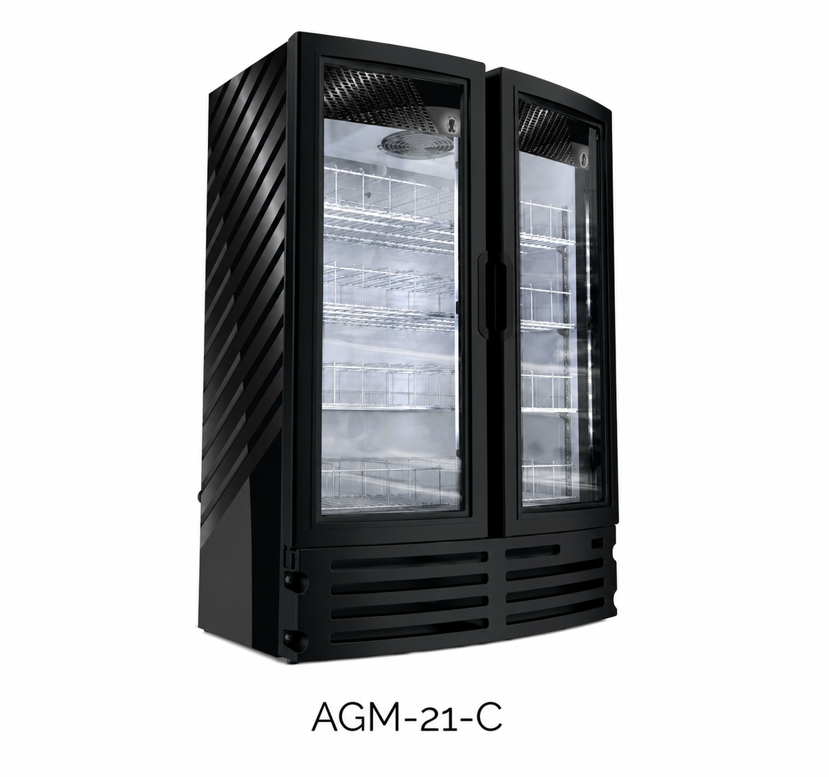 Akita AGM-21-C 42" Commercial 2-Door Reach-In Glass Door Merchandiser Refrigerator - 115V