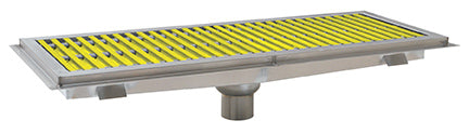 Eagle Group - Model FT-2460-FG 60 Inch Yellow Fiberglass Subway-Style Floor Trough with Non-slip Surface