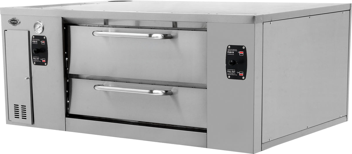 Empero EMP.BP-D-125 Bakers Perfect Heavy-Duty Single-Deck Gas Pizza Oven – 12-Pizza Capacity, 64,830 BTU