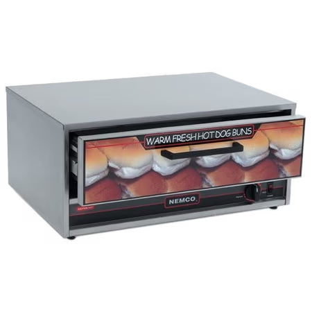 Nemco 8018-BW Stainless Steel Hot Dog Bun Warmer – Fits Under 8018 Roller Grill, 24-Bun Capacity