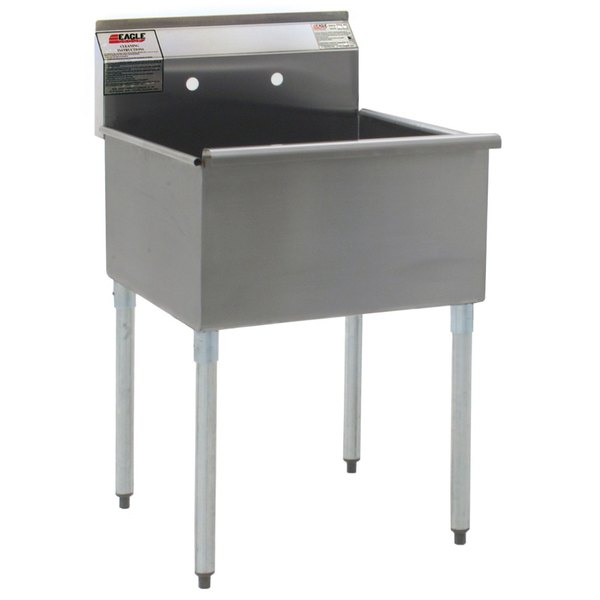 Eagle Group 1818-1-16/4 Fregadero utilitario de un (1) compartimento de 19,4", 18" x 18", 13" de profundidad, acero inoxidable