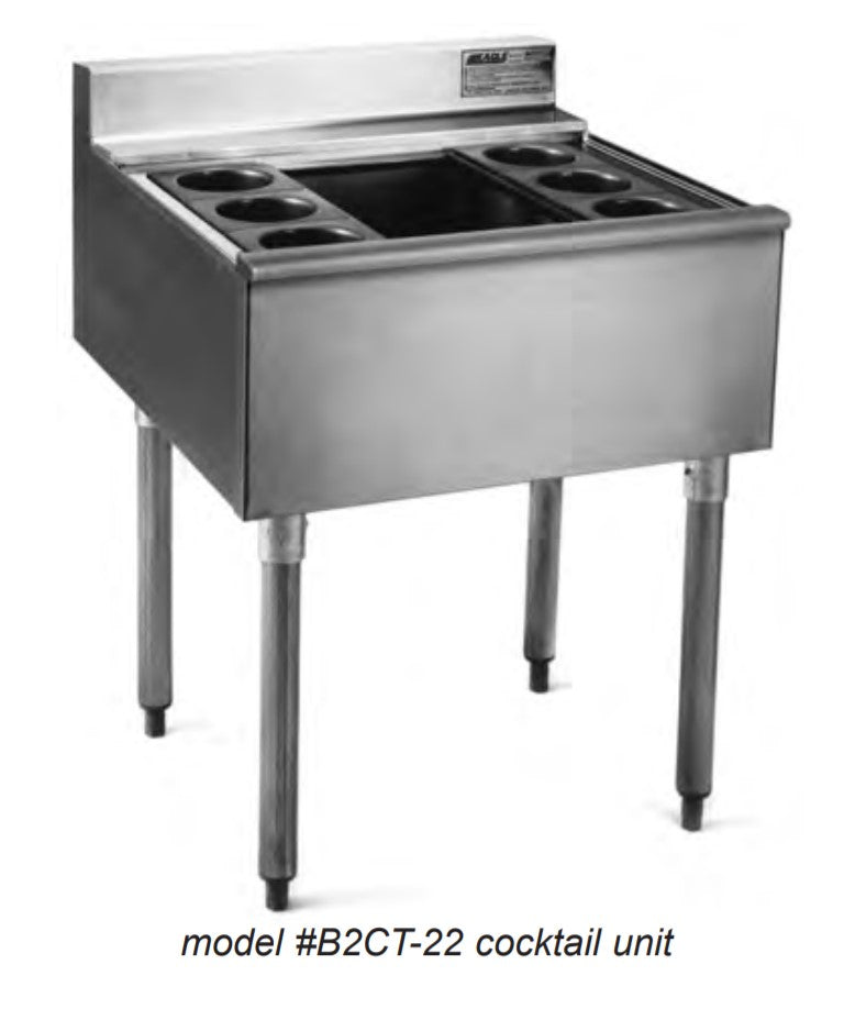 Eagle Group B3CT-22 Underbar Cocktail Ice Bin Unit – 36" Modular