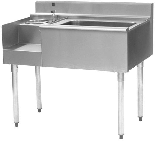 Eagle Group BM3-22L Estación de licuadora debajo de la barra de 36" x 24" con capacidad de 63 lb. Depósito de hielo, licuadora del lado izquierdo