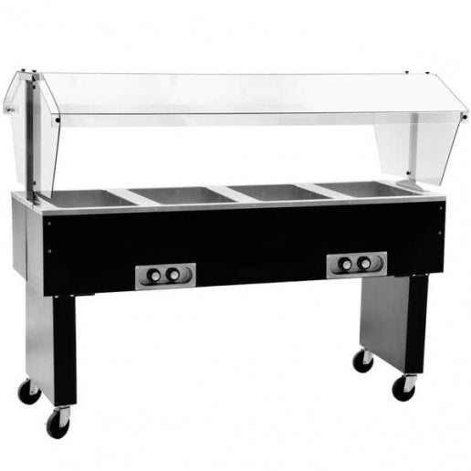 Eagle BPDHT4-208 - Mesa buffet de comida caliente de 63,5", portátil, de lujo, cuatro bandejas, eléctrica, acero inoxidable, 208 V