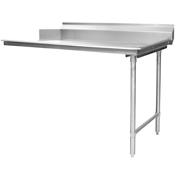Eagle Group CDTR-24-16/3 - Mesa para platos limpios de 24", operación de izquierda a derecha, acero inoxidable 16/304, protector contra salpicaduras de 8"H