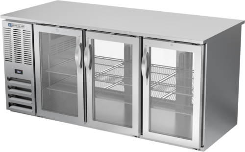 Beverage Air BB72HC-G-PT-S 72" Three-Section Glass Door Pass-Thru Back Bar Cabinet