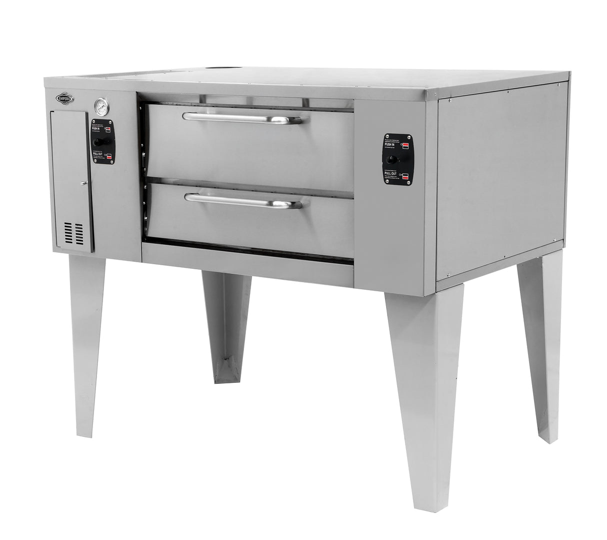 Empero EMP.BP-D-125 Bakers Perfect Heavy-Duty Single-Deck Gas Pizza Oven – 12-Pizza Capacity, 64,830 BTU