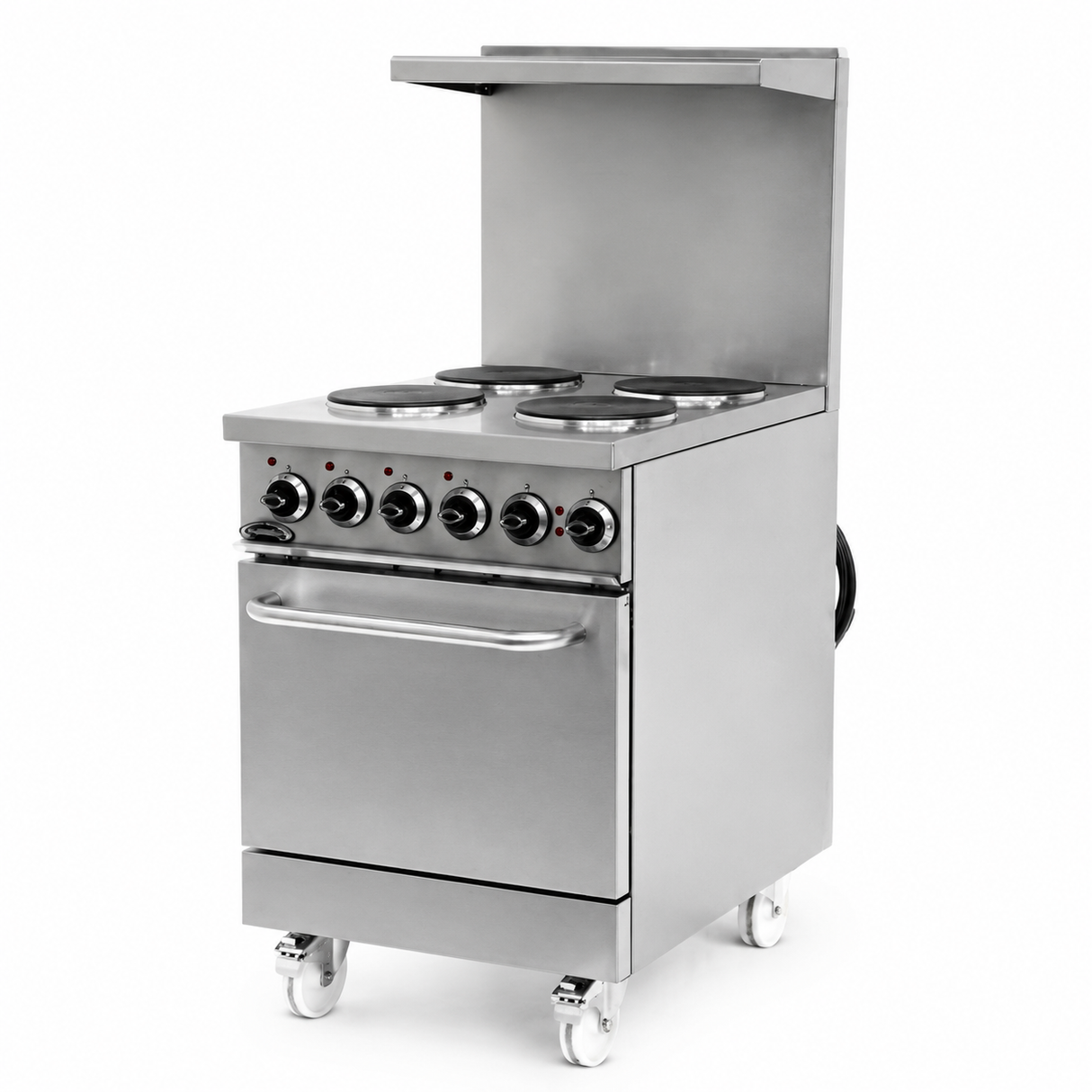 Empero EMP.PLS.7KE021-USA 24" 4-Burner Commercial Electric Range with Oven, 208V, 3-Phase