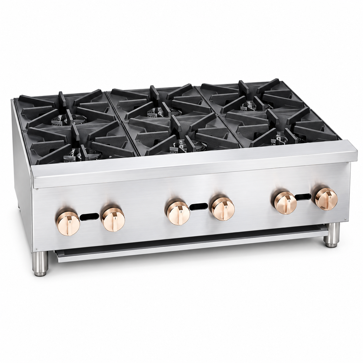 CBHP-36-6 36" Wide Commercial Gas Hotplate with 6 Open Burners - 150,000 BTU