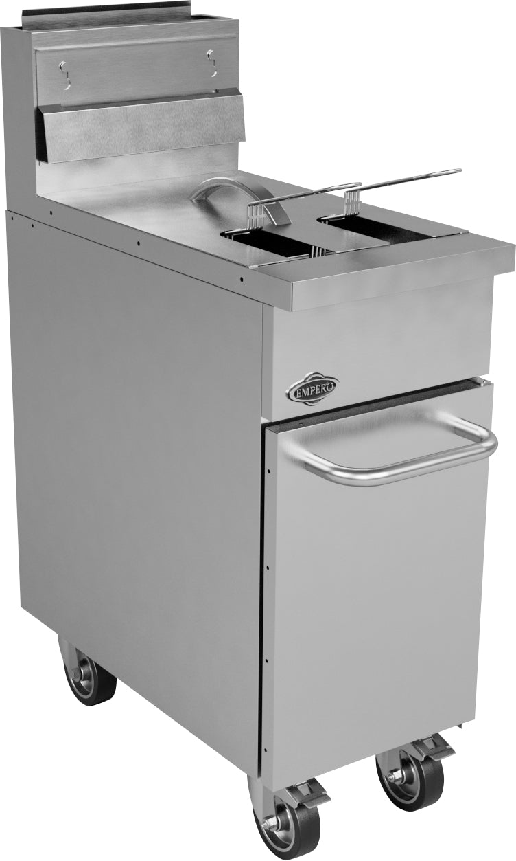 Empero 50 lb and 80 lb Commercial Electric Fryers – 208V, 3 Phase (EMP.PLS.7FE020-USA / EMP.PLS.7FE030-USA)