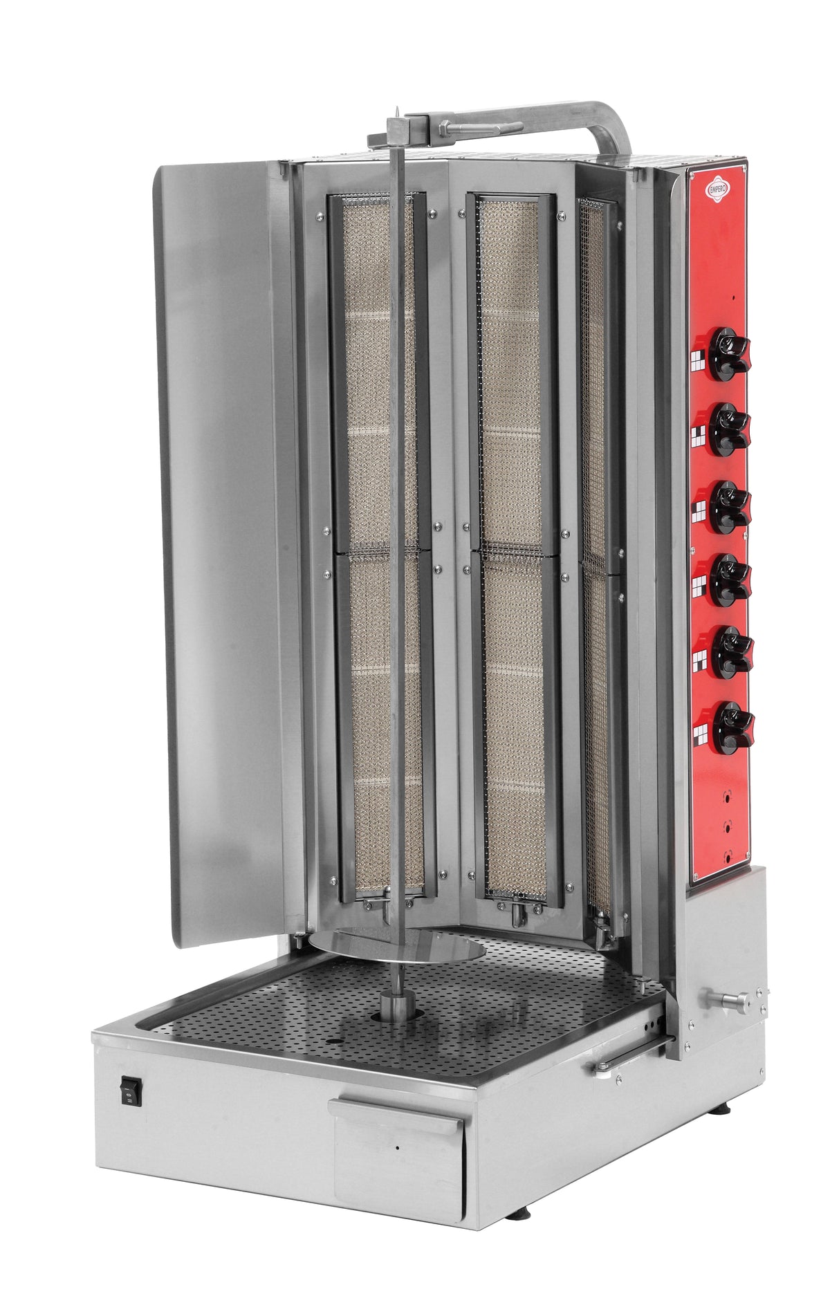 Empero 3R Series 6-Burner Gas Shawarma Machines with Bottom Motor (EMP.DN.150-3R-USA / EMP.DN.151-3R-USA)