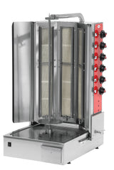 Empero 3R Series 6-Burner Gas Shawarma Machines with Bottom Motor (EMP.DN.150-3R-USA / EMP.DN.151-3R-USA)