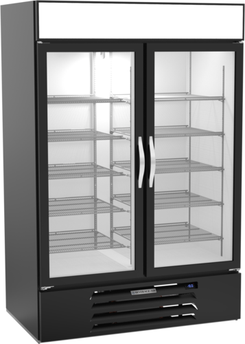 Beverage Air MMF49HC-1-B 46 Cu. Ft. Two-Door Glass Merchandiser Freezer