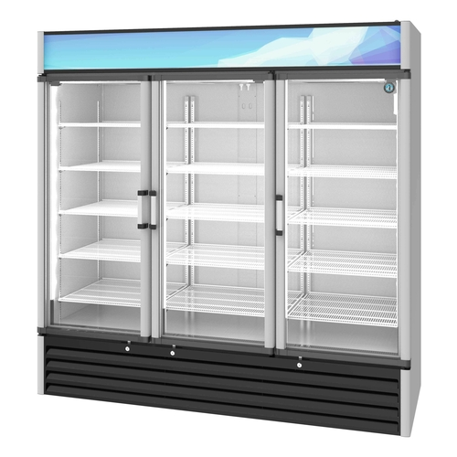 Hoshizaki RM-65-HC Three-Section Glass Door Refrigerated Merchandiser – 56.04 Cu. Ft.