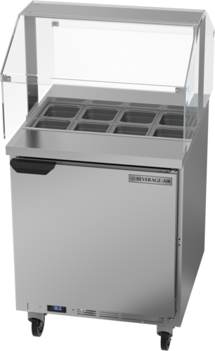 Beverage Air SPE27HC-SNZ 27" One-Door Sandwich Prep Table with Sneezeguard
