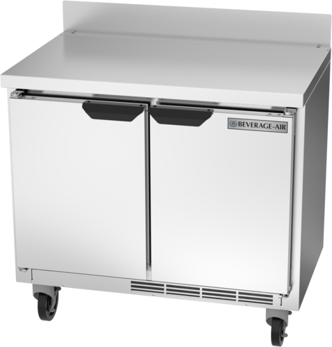 Beverage Air WTR34HC 34" Two-Door Shallow-Depth Worktop Refrigerator