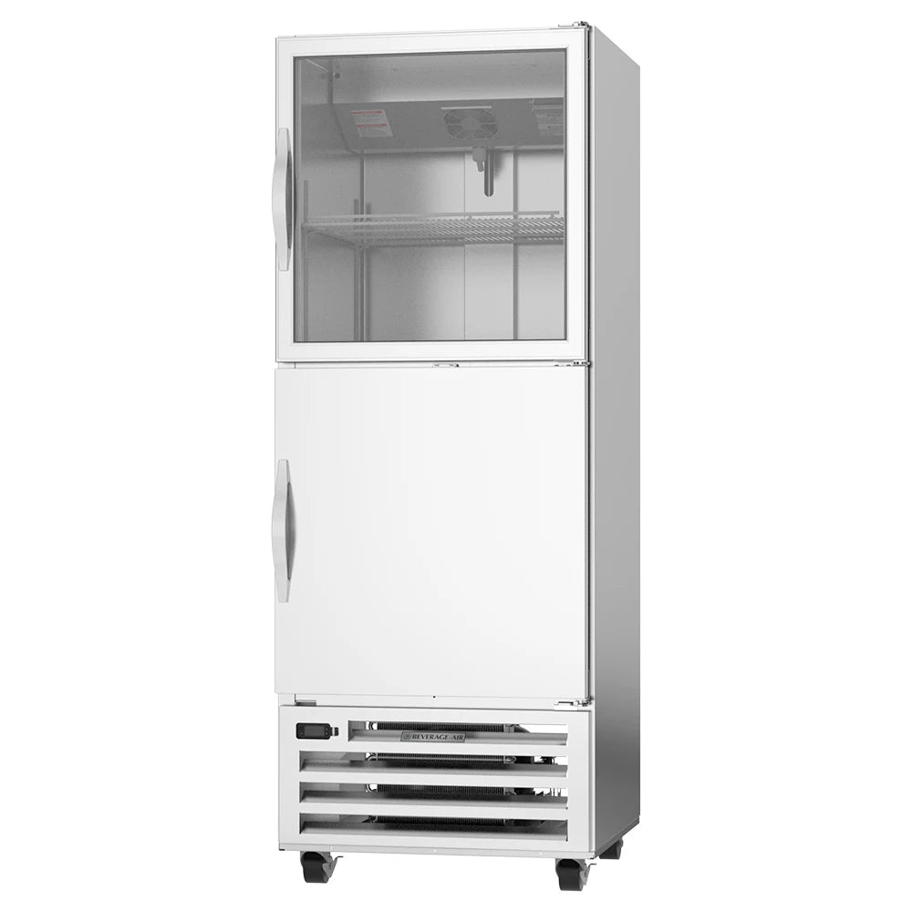 Beverage Air HBR23HC-1-HGS One Section Reach In Refrigerator, (1 ) Right Hinged Glass Door and (1) Right Hinged Solid Door