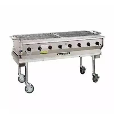 Magikitch'n NPG-60 Mobile Gas Commercial Outdoor Grill 60" w/ Water Pans, 160,000 BTU, NG