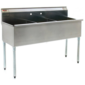 Eagle Group 2148-3-16/4 - 49.4" Commercial Utility Sink, 3 Compartment, without Drainboard, Stainless Steel