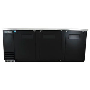 True TBB-4-HC - 90" Bar Refrigerator - 3 Swinging Solid Doors, 1/4HP,  6 Shelves, Black, 115/60/1ph