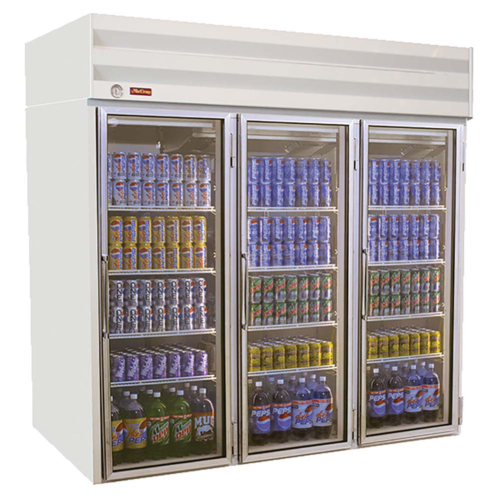 Howard-McCray GR75 - Expositor refrigerado de 78", 3 secciones, montaje superior, capacidad de 75 pies cúbicos 