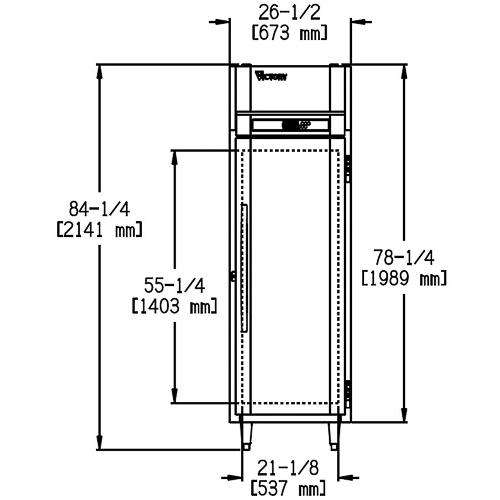 Refrigerador Victory RSA-1D-S1 Serie UltraSpec, alcance, 1 puerta, 1 sección 115 V 