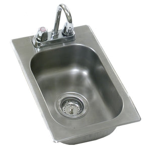 Eagle Group SR16-19-13.5-1 - 16"x20" Drop-In Sink, 1 Compartment, with Deck Mount Faucet and Gooseneck Nozzle, Stainless Steel
