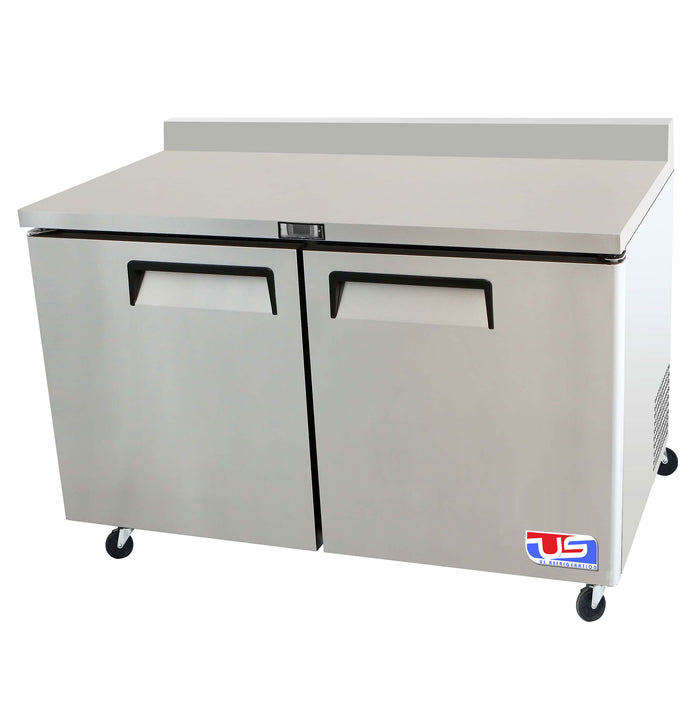 US INC USWT-60F - 60.2" Worktop Freezer, (2) Solid Doors, (2) Shelves, 18 Cu. Ft.