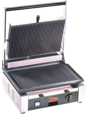 Cecilware TSG1G Commercial Panini Press w/ Cast Iron Grooved Plates, 110v